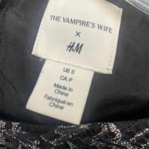 H&M x The Vampire's Wife Black Lace Mini Dress Size S Party Cocktail
