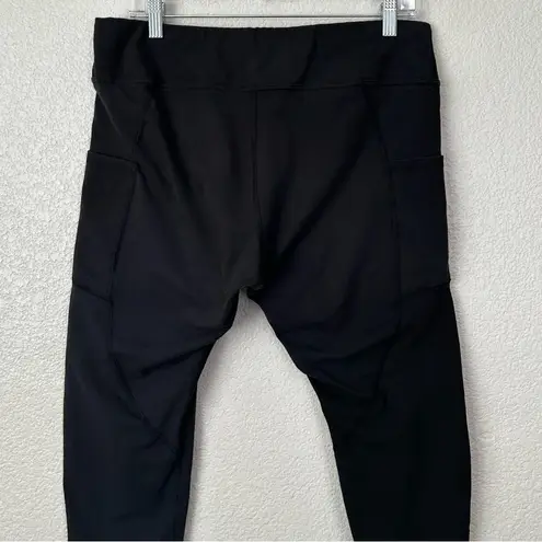 Pact Organic Cotton Black Side Pockets Cropped Leggings, Size XL