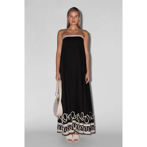 The Wolf Gang Casella Maxi Dress in Noir Small New Womens Gown Black