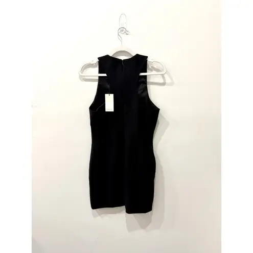 NWT Cinq A Sept Irene Lace Up Tie Cut Out Bodycon Mini Dress Black Womens Size 8