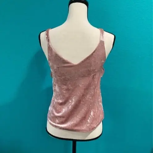 Mango  crushed velvet light pink tank top in size xs