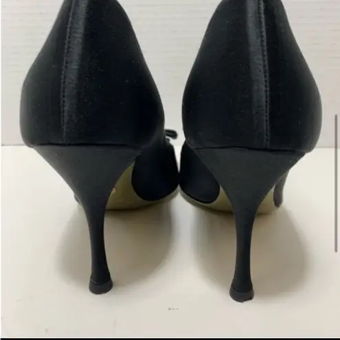 Dolce & Gabbana , baguette bow , black satin pumps, heels size 7
