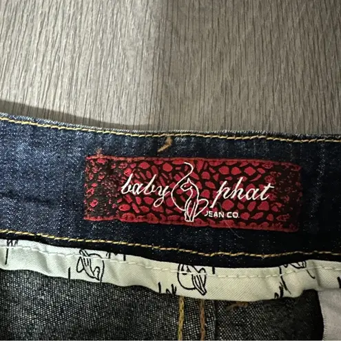 Baby Phat Y2K Dark Acid Wash High Rise Straight Leg Cropped Jeans Size 14