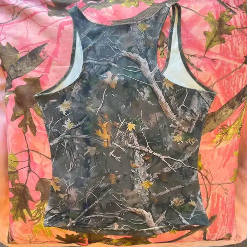 camo print tank top square neck full length fitted Green