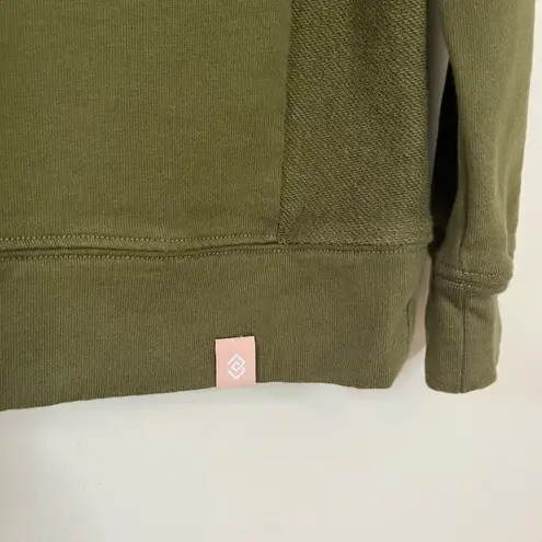 Thirdlove Weekend Terry Crewneck Cotton Knit Relaxed Sweatshirt Olive Green