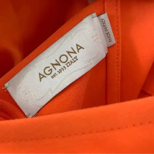 Agnona Strong Shoulder Open Back Mini Shift Dress Orange Size 36 or US 0