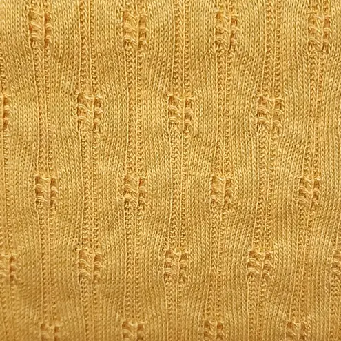 Vintage Romantic Expressions 90s Marigold Pointelle Cropped Tank Top Size Large Yellow