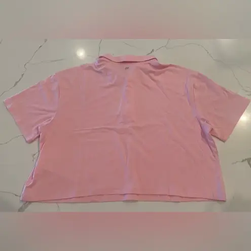 Fabletics  Boxy Short-Sleeve Polo Orchid Pink Large‎ NWOT