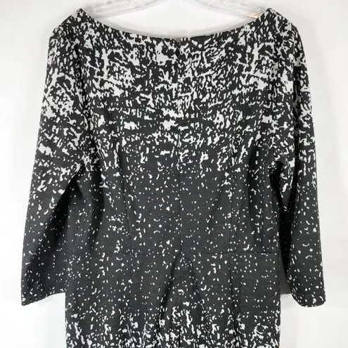 Catherine Malandrino Size 12 Dress Black Gray Shift Knee Length Knit Zip 1384
