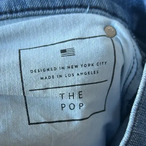 AYR The Pop Straight Leg Raw Hem High Rise Denim Blue Jeans Size 33