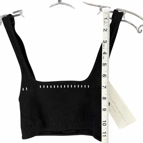 Stella McCartney Stellawear Crop Bra Womens XS/S Black Perforated Swimwear NEW