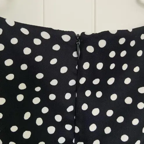 AB Studio NWOT | AB Studio women’s black polka dotted sleeveless zip dress — size 12