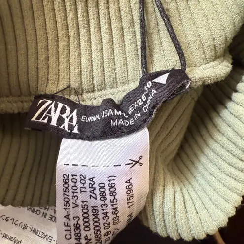 ZARA  Ribbed Mock Neck Sleeveless Crop Top Size M Beige Contour Collection