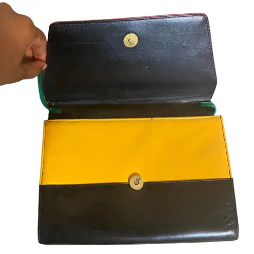 Multicolor Colorblock Envelope Crossbody Bag in Red/Yellow/Black/Royal Blue/Teal