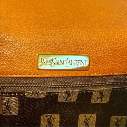 Rare Vintage YSL Cassandra Cognac Braided Shoulder Bag Brown