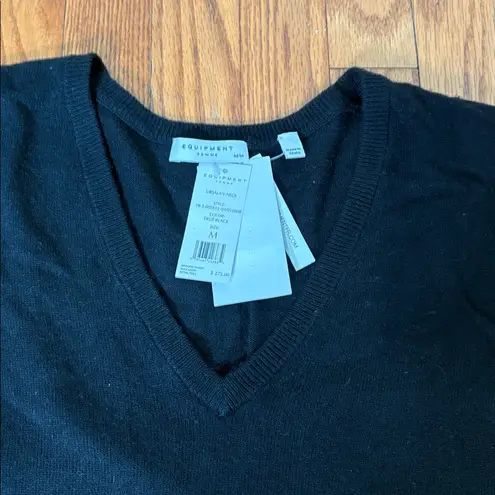 Equipment Ursula V-neck Sweater Black size M NWT