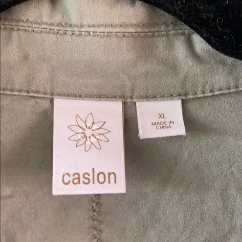Caslon army jacket blazer green details sz XL