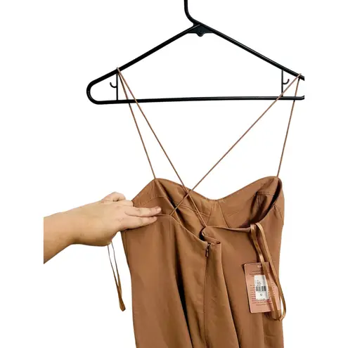 BHLDN NWT  Emanuelle Georgette Bustier Dress Brown Bridesmaid Wedding Size 10