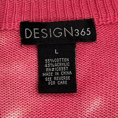 Design 365 Pink and Orange Tie Dye Sweater Size Large