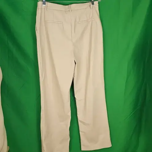 NWT House Of Harlow Womens 1960 Beige Vegan Leather Wide Leg Pants 12‎