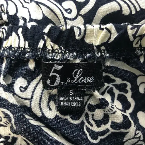 5th & Love Floral Ruffle Strapless Romper Size S Blue