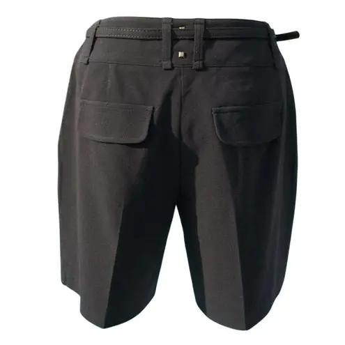 Cache  Black Trouser Removable Belt Pant Lined Studs Short Stretch New NWT $88
