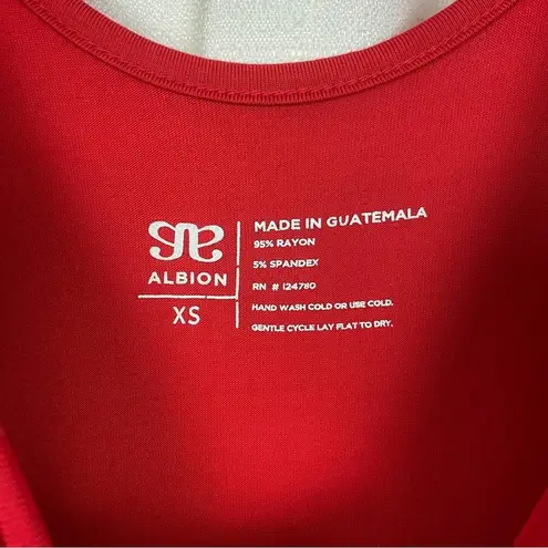 ALBION FIT Red The Merry Bamboo Long Sleeve Jumpsuit Sz.XS NWT