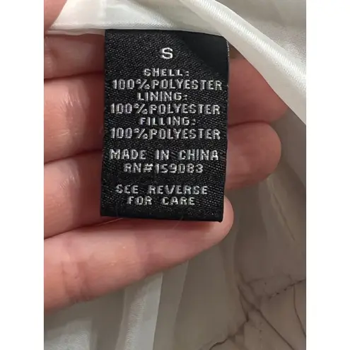 Jason Maxwell White Quilted Puffer Jacket Lightweight Full Zip Coat Size Small - Image 6