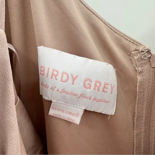 Birdy Grey Devin Convertible Off Shoulder Bridesmaid Dress in Taupe Size XS NWT