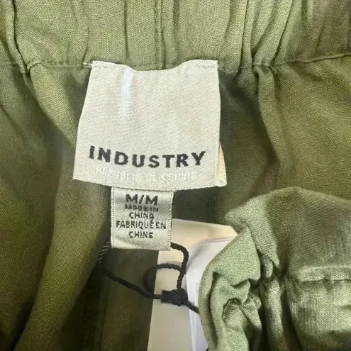 INDUSTRY REPUBLIC CLOTHING Wide Leg Paperbag Pants In Olive size Medium Green