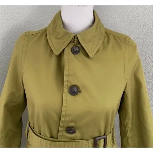 Ropé Picnic Green Belted Trench Coat Size 38/Small Green