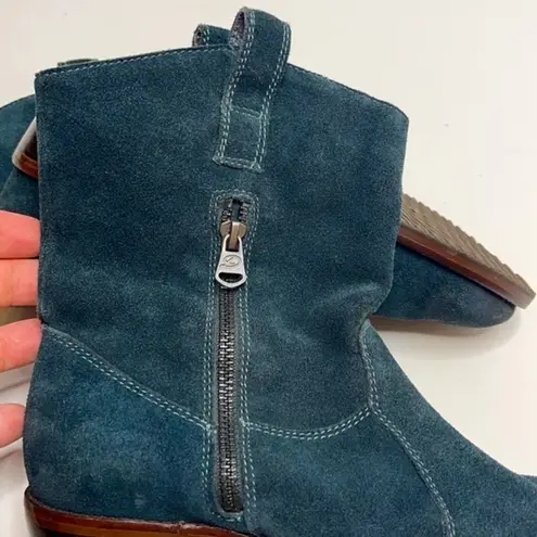 Diesel Dark Turquoise Teal Leather Suede Boots EUC