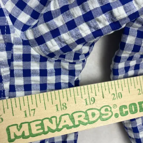 Isaac Mizrahi Live Blue Gingham Zipper Front Peplum Jacket Women's Size 10