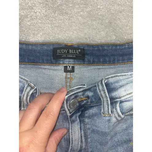 Judy Blue High Waist Paint Splatter Cut Off Jean Shorts Women's Sz M Distressed