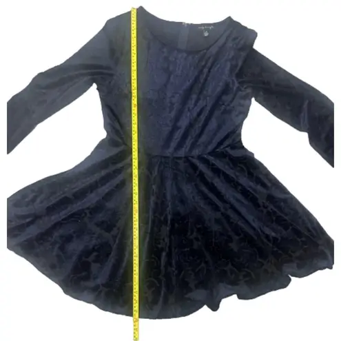 City Triangles NWT Y2K Whimsigoth Navy Velvet Burnout Skater Dress Fairy Goth Dark Feminine 15