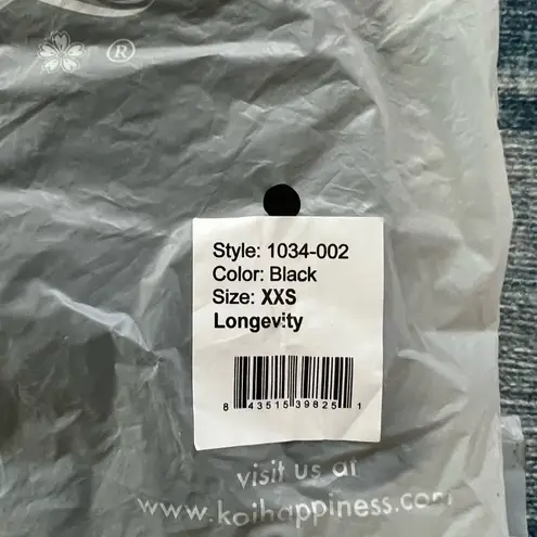 NWT! Planet Koi Black Longevity Scrub Top XXS