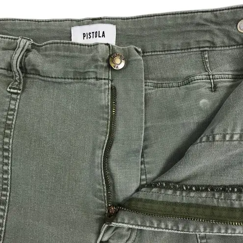 Pistola Pamela Straight Leg Pant Women 31 Olive Green Crop Utility Streetwear