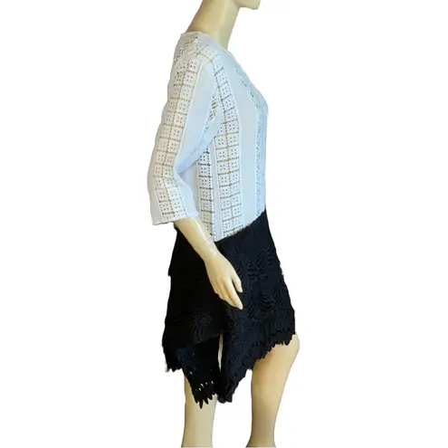 Endless Rose BLACK & WHITE COLOR CONTRAST BLOCK LACE DRESS (M)