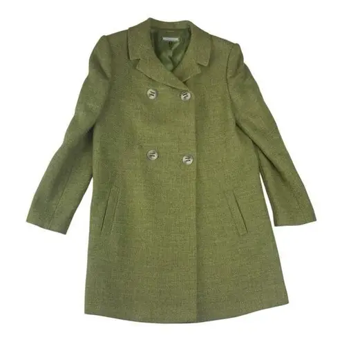 Thalian women's 8 medium Wool Green Textured peacoat lined Coat jacket lady