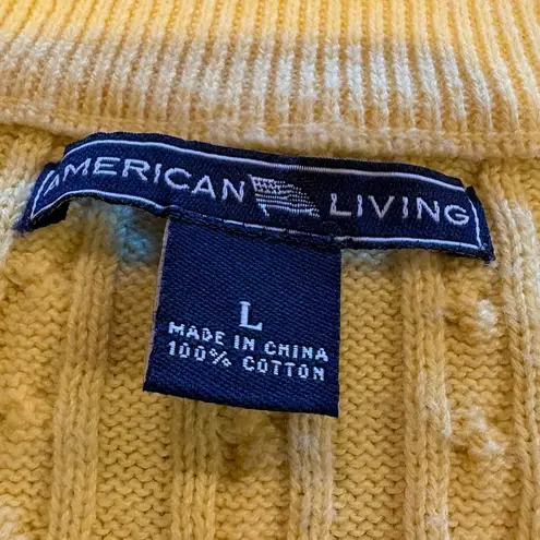 American Living yellow cable-knit pullover Sweater women’s L