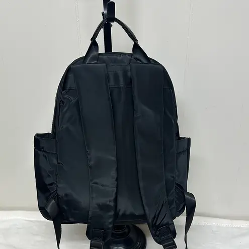 Black Medium Nylon Backpack with Padded Straps