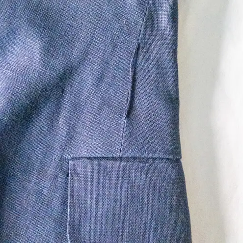 Ralph Lauren  Black Label Vintage Blue Linen Blazer Jacket Womens 8