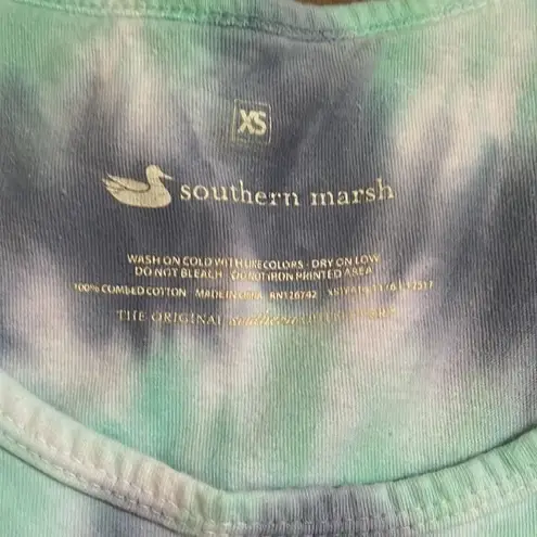 Southern Marsh  Washed Tie Dye Muscle Tank size XS Logo Front Sleeveless Shirt