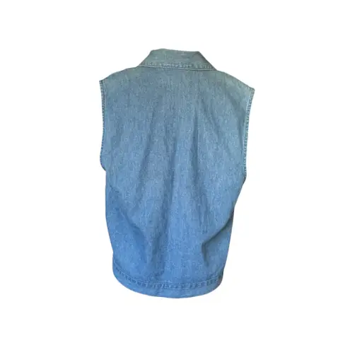 Vintage Denim Cotton Tank Button
