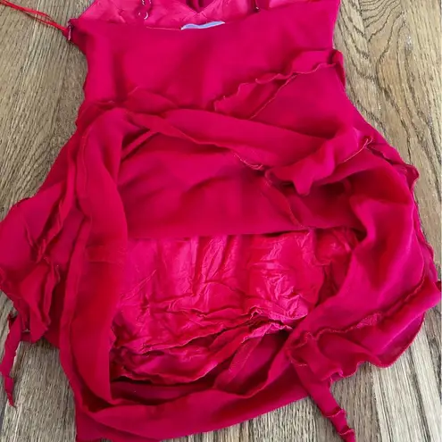 Pull&Bear Ruffled Red Mini Dress Size XS