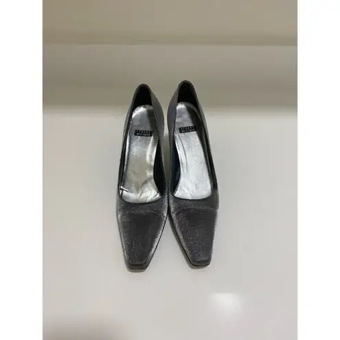 Stuart Weitzman  slate gray‎ silver shimmer evening heels pumps size 6