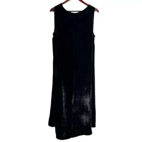 Bryn Walker Size Small High Low Midi Dress Velvet Black Lagenlook Silk Blend