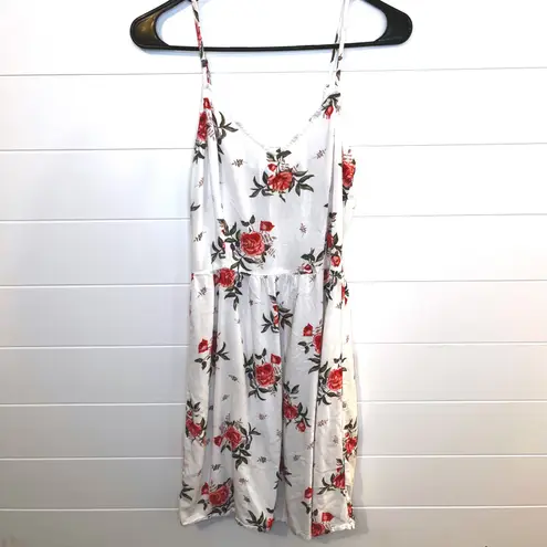 Divided by H&M White Floral Smocked Bust Cami Dress Women Size 6
