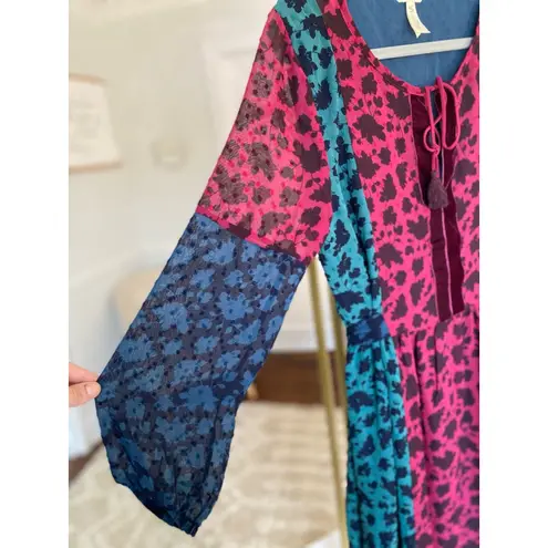 Matilda Jane Floral Maxi Dress Boho Colorblock Peasant Festival Arts Cottagecore