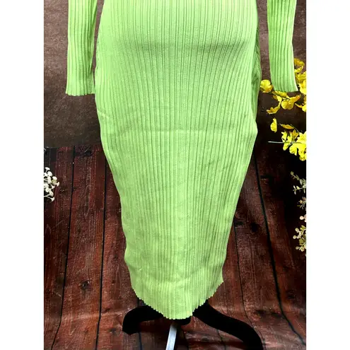 LITA By Ciara Icon Rib V Neck Cardigan Button Front Midi Dress